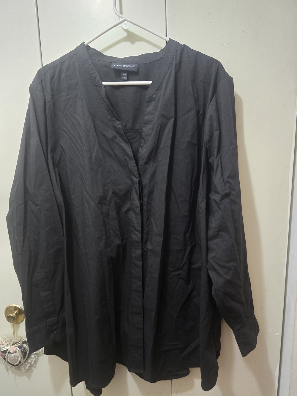 Lane Bryant Black Casual Button-Down Shirt